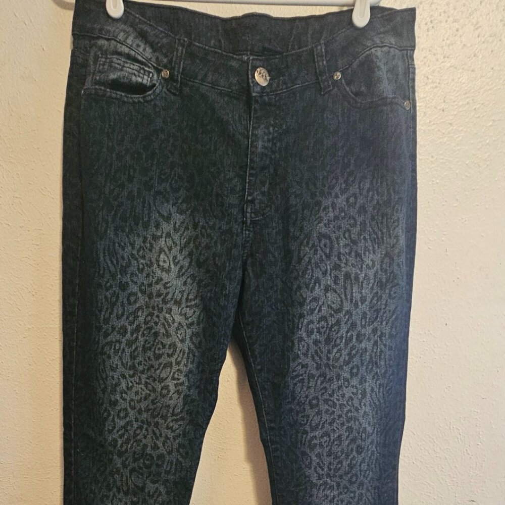 Unbranded Leopard Print Denim Skinny Jeans Plus Size 15/16